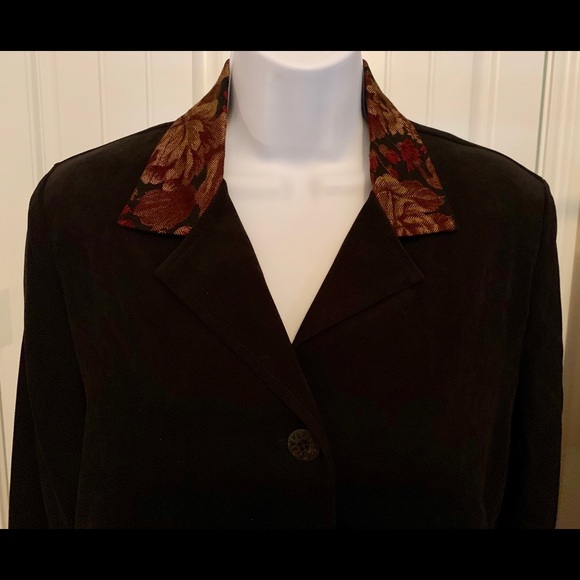 Jessica Howard Black Faux Velvet Blazer 